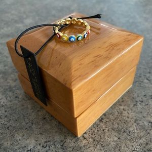 💍 [Rachel Zoe] Evil Eye 925 Sterling Silver Ring Size 6, *Gold* Toned, NWT